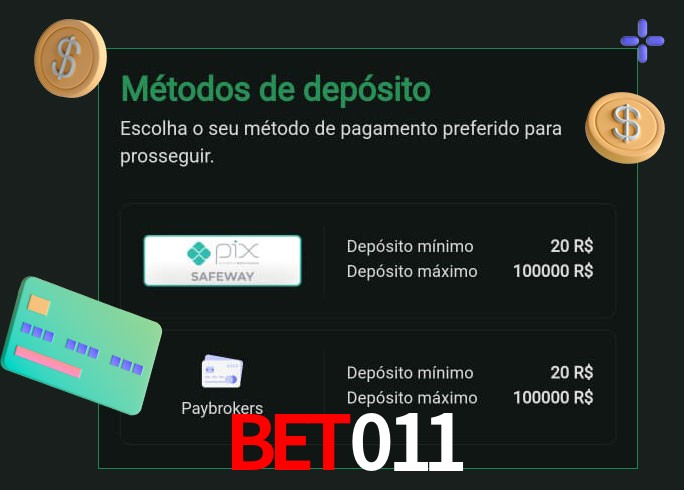 O cassino bet011 oferece uma grande variedade de métodos de pagamento